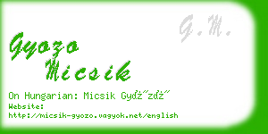 gyozo micsik business card